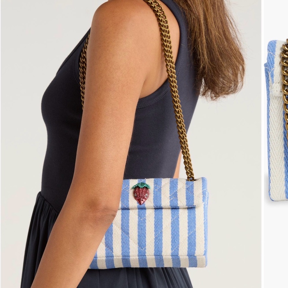 Kurt Geiger Striped Blue and White Shoulder Bag